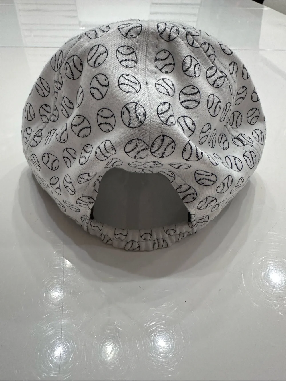 New Era 9TWENTY NY Yankees Infant Adjustable Hat Baseball Pattern White Navy NWT